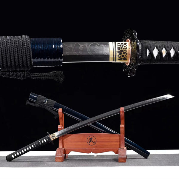 Katana Quanshou T10 Clay Tempered Dark Blue Saya 泉守 | KatanaSwordArt Katana For Sale