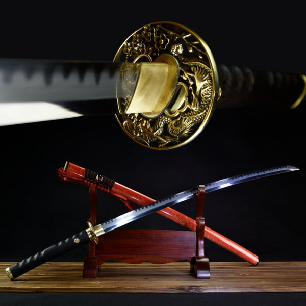 Katana Red Dot T10 Clay Tempered Red Saya 紅點 | KatanaSwordArt Katana For Sale