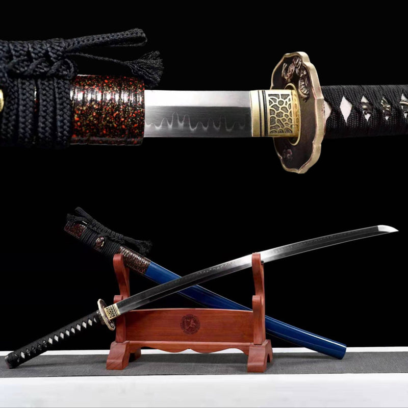 Katana Ruyun T10 Clay Tempered Blue Saya 入雲 | KatanaSwordArt Katana For Sale