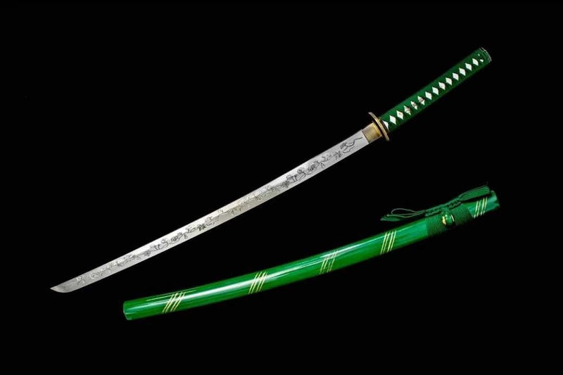 Katana ShengJi Manganese Steel Green Saya 生機 | KatanaSwordArt Katana For Sale