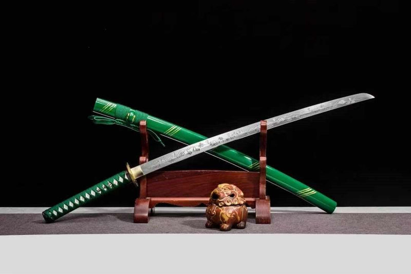 Katana ShengJi Manganese Steel Green Saya 生機 | KatanaSwordArt Katana For Sale