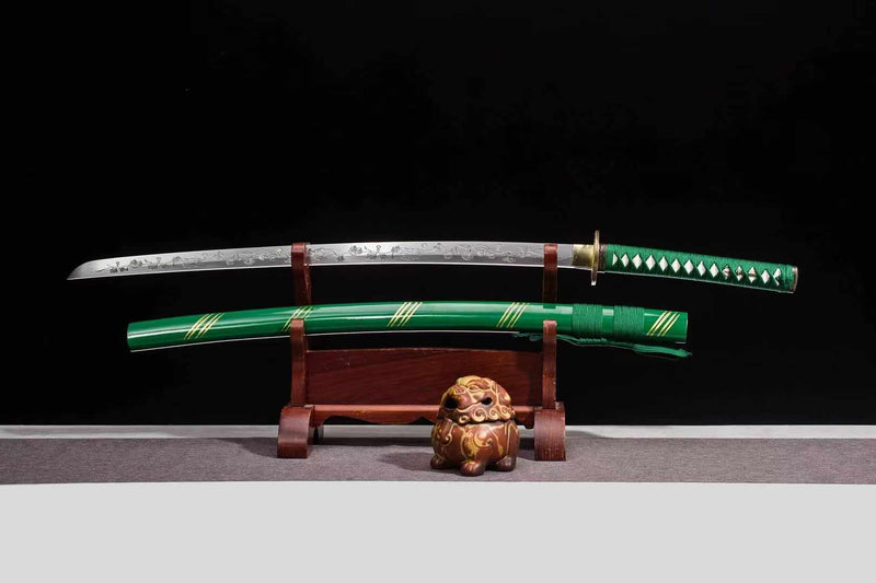 Katana ShengJi Manganese Steel Green Saya 生機 | KatanaSwordArt Katana For Sale