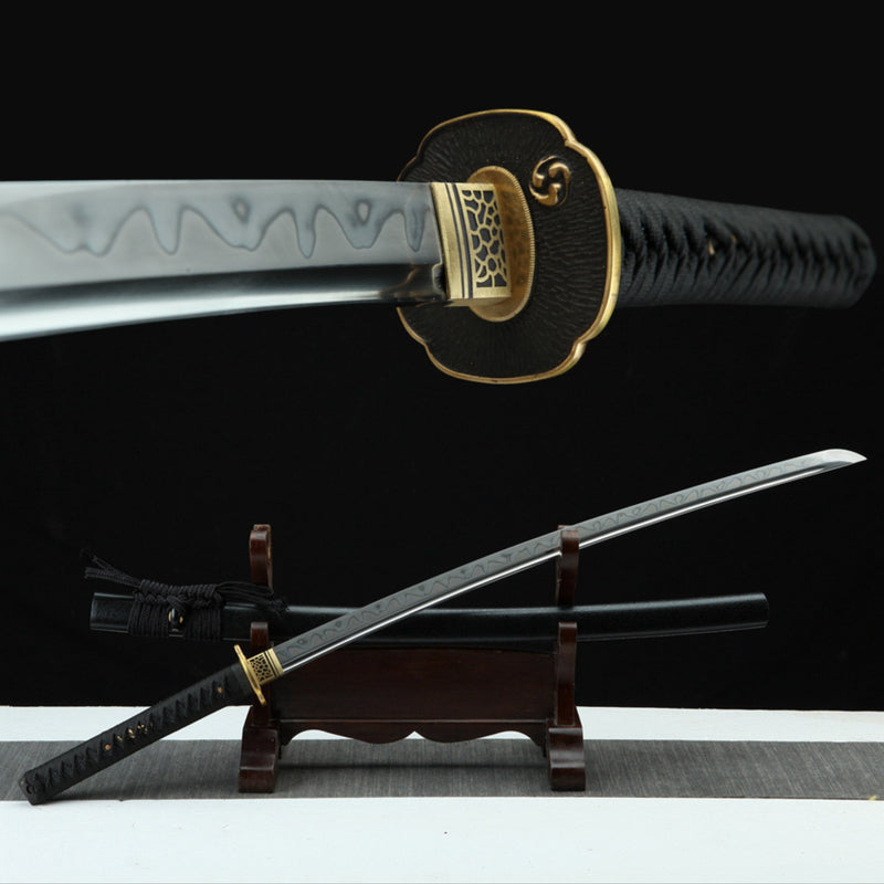 Katana Shuye T10 Clay Tempered Black Saya 樹葉 | KatanaSwordArt Katana For Sale