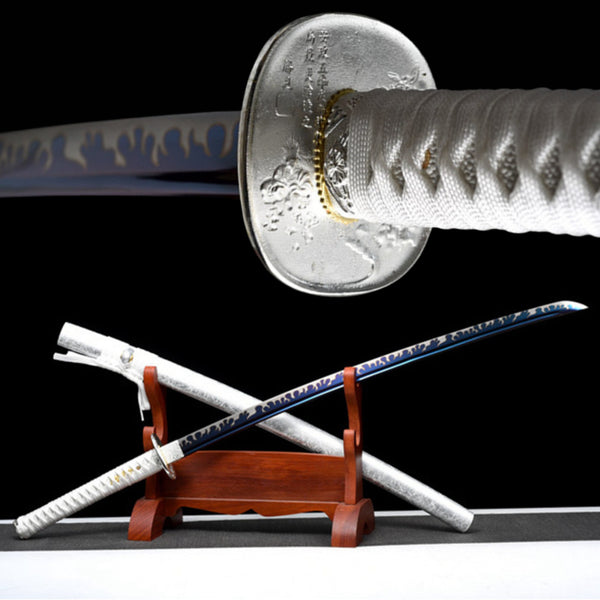 Katana Silver Ghost Manganese Steel Blue Blade 銀鬼 | KatanaSwordArt Katana For Sale