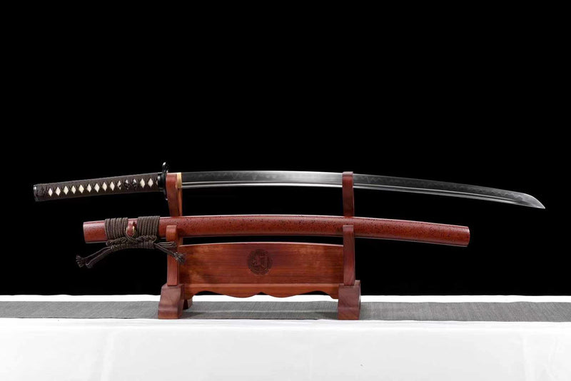 Katana Suidian Carbon Steel Clay Tempered Red Saya 碎點 | KatanaSwordArt Katana For Sale