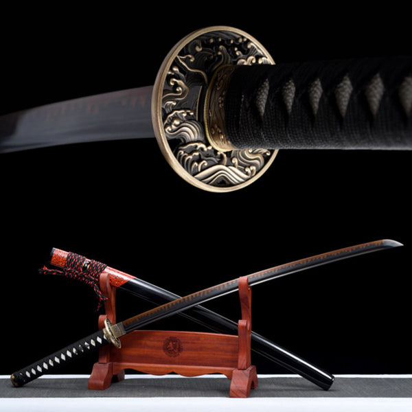 Katana The Sea T10 Clay Tempered Black Blade 滄海 | KatanaSwordArt Katana For Sale