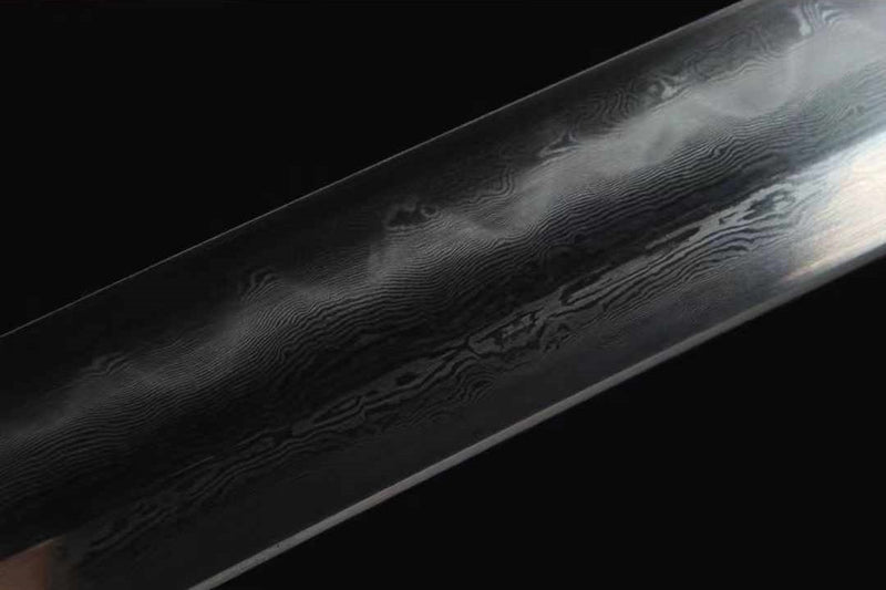 Katana Three Buddhas Snake Damascus Steel Clay Tempered 三佛 | KatanaSwordArt Katana For Sale