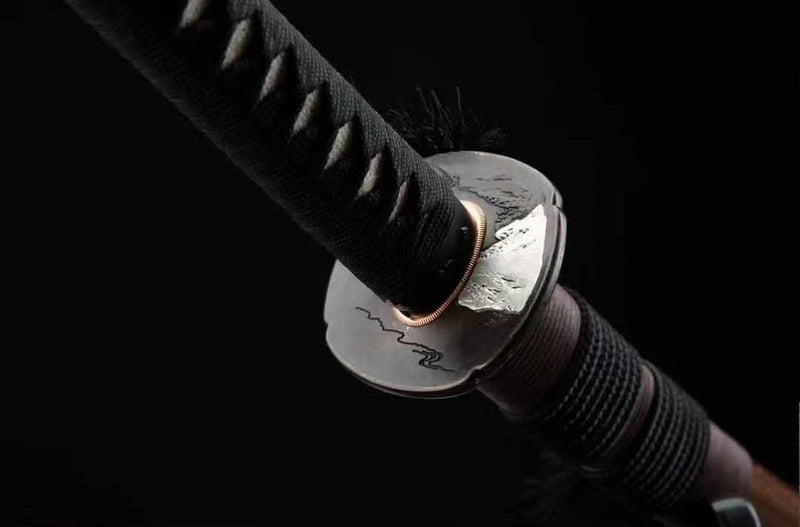 Katana Three Buddhas Snake Damascus Steel Clay Tempered 三佛 | KatanaSwordArt Katana For Sale