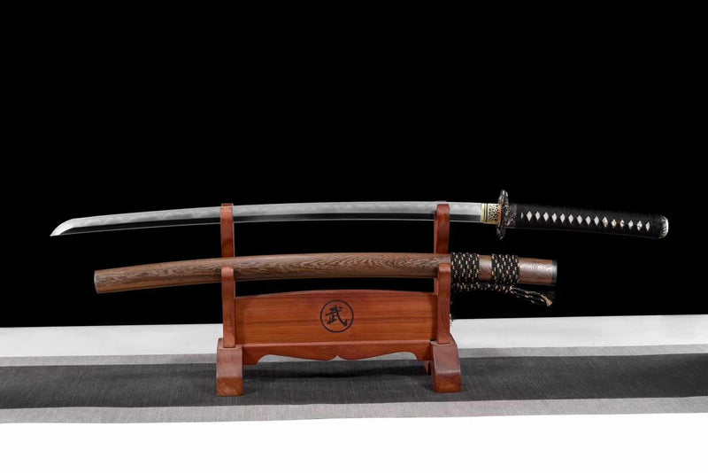 Katana War Dragon Damascus Folded Clay Tempered Rosewood Saya 戰龍 | KatanaSwordArt Katana For Sale