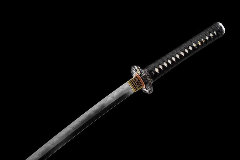 Katana War Dragon Damascus Folded Clay Tempered Rosewood Saya 戰龍 | KatanaSwordArt Katana For Sale