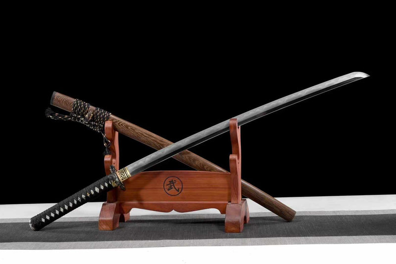 Katana War Dragon Damascus Folded Clay Tempered Rosewood Saya 戰龍 | KatanaSwordArt Katana For Sale