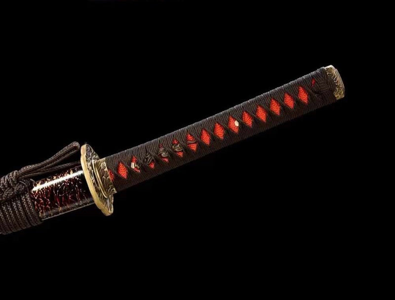 Katana YanYu Damascus Folded Red Blade 炎獄 | KatanaSwordArt Katana For Sale