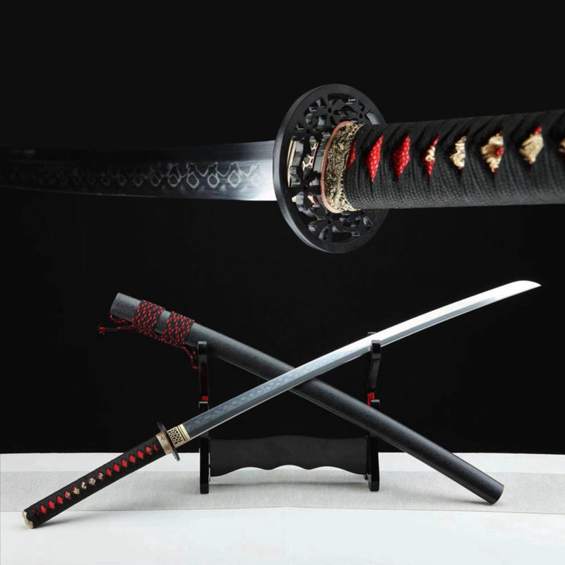 Katana Yuhuo T10 Clay Tempered Black Saya 獄火 | KatanaSwordArt Katana For Sale