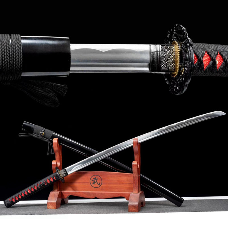 Katana YunCu Medium Carbon Steel Black Saya 雲簇 | KatanaSwordArt Katana For Sale