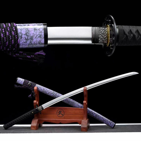 Katana ZiQi Spring Steel Purple Saya 紫氣 | KatanaSwordArt Katana For Sale