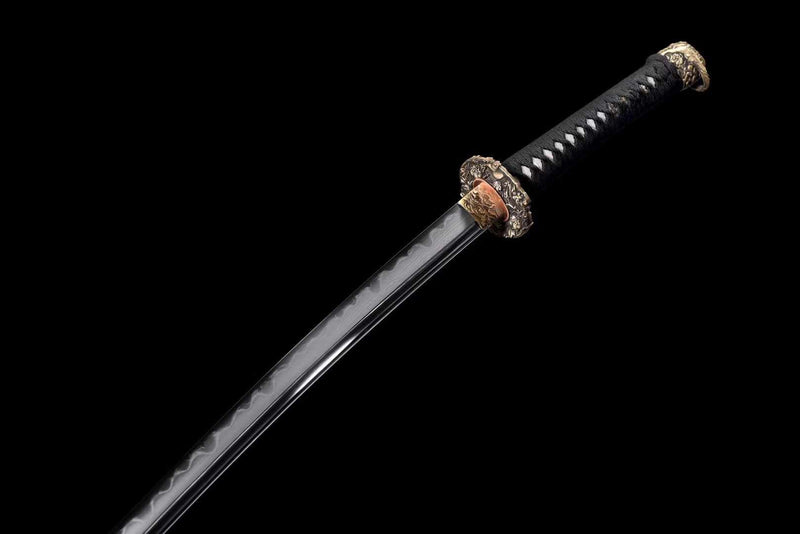 Tachi Sword Huche Sanmai Steel Clay Tempered Black Saya 虎徹 | KatanaSwordArt Katana For Sale