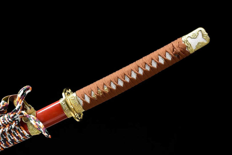 Tachi Sword JinZhuang T10 Clay Tempered Red Saya 金裝 | KatanaSwordArt Katana For Sale