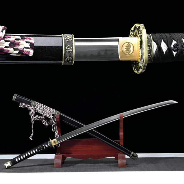 Tachi Sword Weifu T10 Clay Tempered Black 衛府 | KatanaSwordArt Katana For Sale