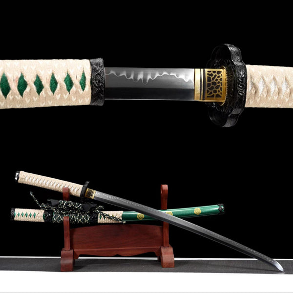 Tachi Sword Yingchuan T10 Clay Tempered Green Saya 櫻川 | KatanaSwordArt Katana For Sale