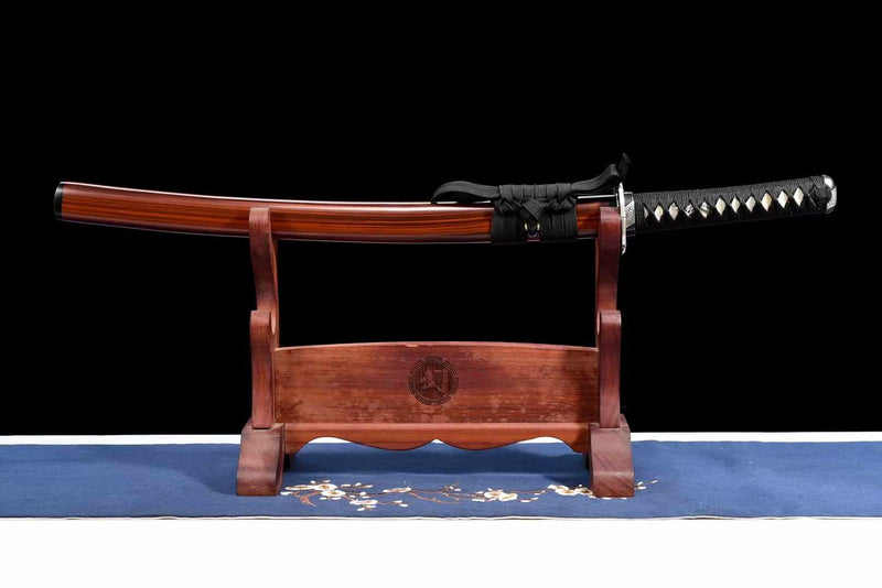 Wakizashi Kogarasu Maru Sandalwood Bamboo T10 Clay Tempered 檀竹 | KatanaSwordArt Wakizashi For Sale