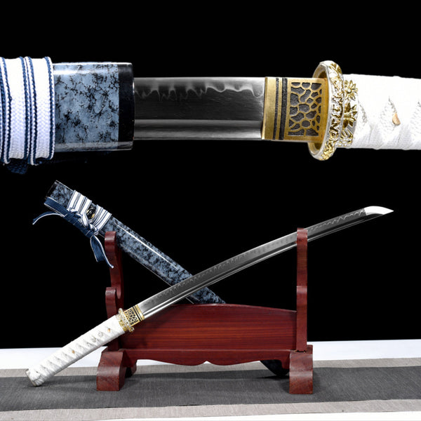 Wakizashi Sword ShiShui T10 Clay Tempered Blue 逝水 | KatanaSwordArt Wakizashi For Sale