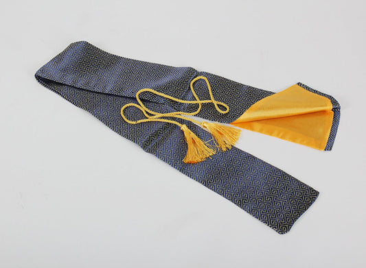 Japanese Katana Sword Bag Blue Gold Classic Silk | KatanaSwordArt Sword Bag For Sale