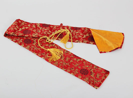 Japanese Katana Sword Bag Red Gold Flower Silk | KatanaSwordArt Sword Bag For Sale