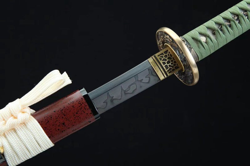 Katana Juesha 1095 High Carbon Clay Tempered Red Saya 絕殺 | KatanaSwordArt Katana For Sale