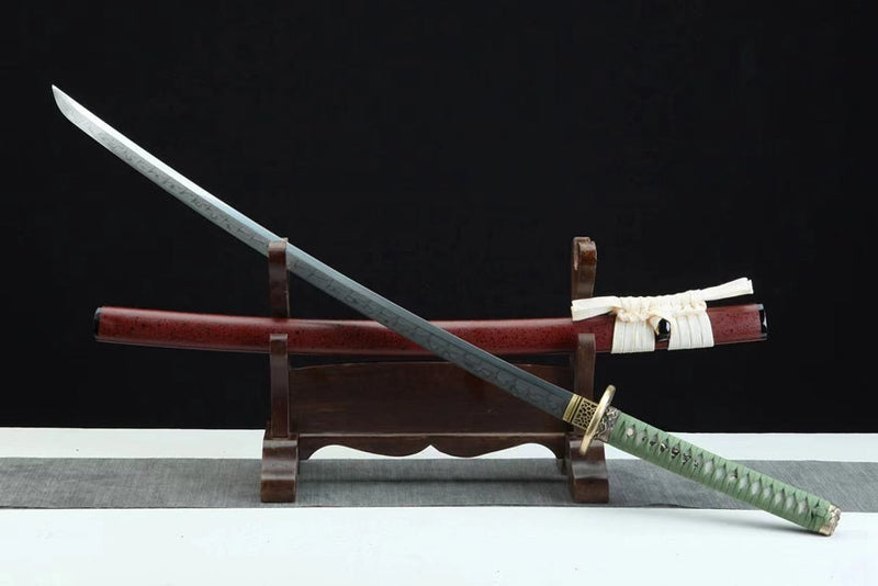 Katana Juesha 1095 High Carbon Clay Tempered Red Saya 絕殺 | KatanaSwordArt Katana For Sale