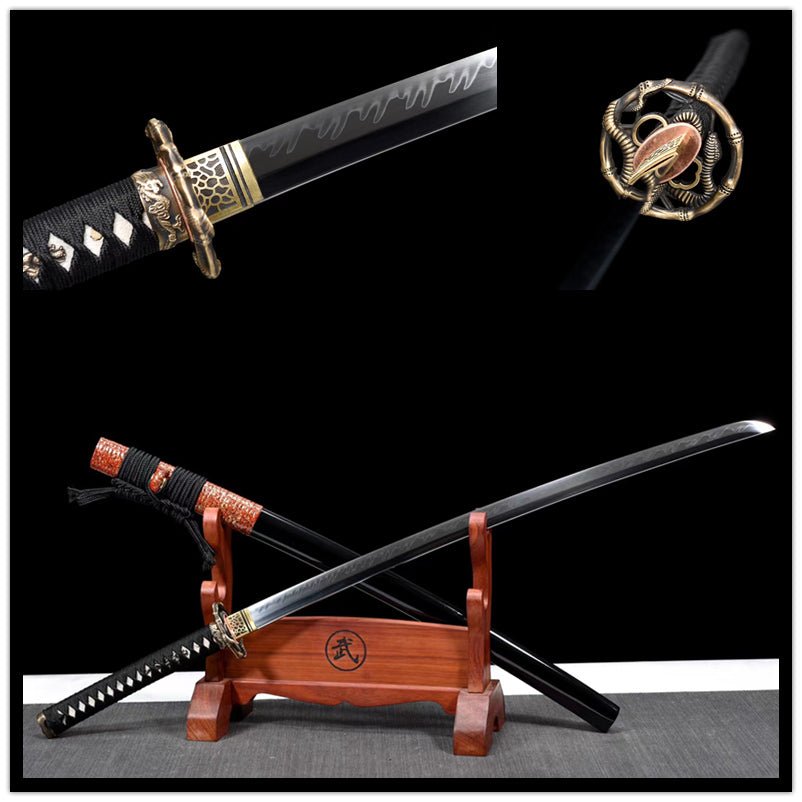 REAL Katana Wild Pythons T10 Clay Tempered Black Saya 狂蟒 | Katana Australia