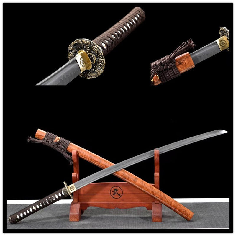 Katana Xiuji T10 Clay Tempered Orange Saya 秀吉 | KatanaSwordArt Katana For Sale