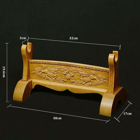 Sword Stand Double Kirin Carving Theme 1 - Layer Rack Base | KatanaSwordArt Sword Stand For Sale